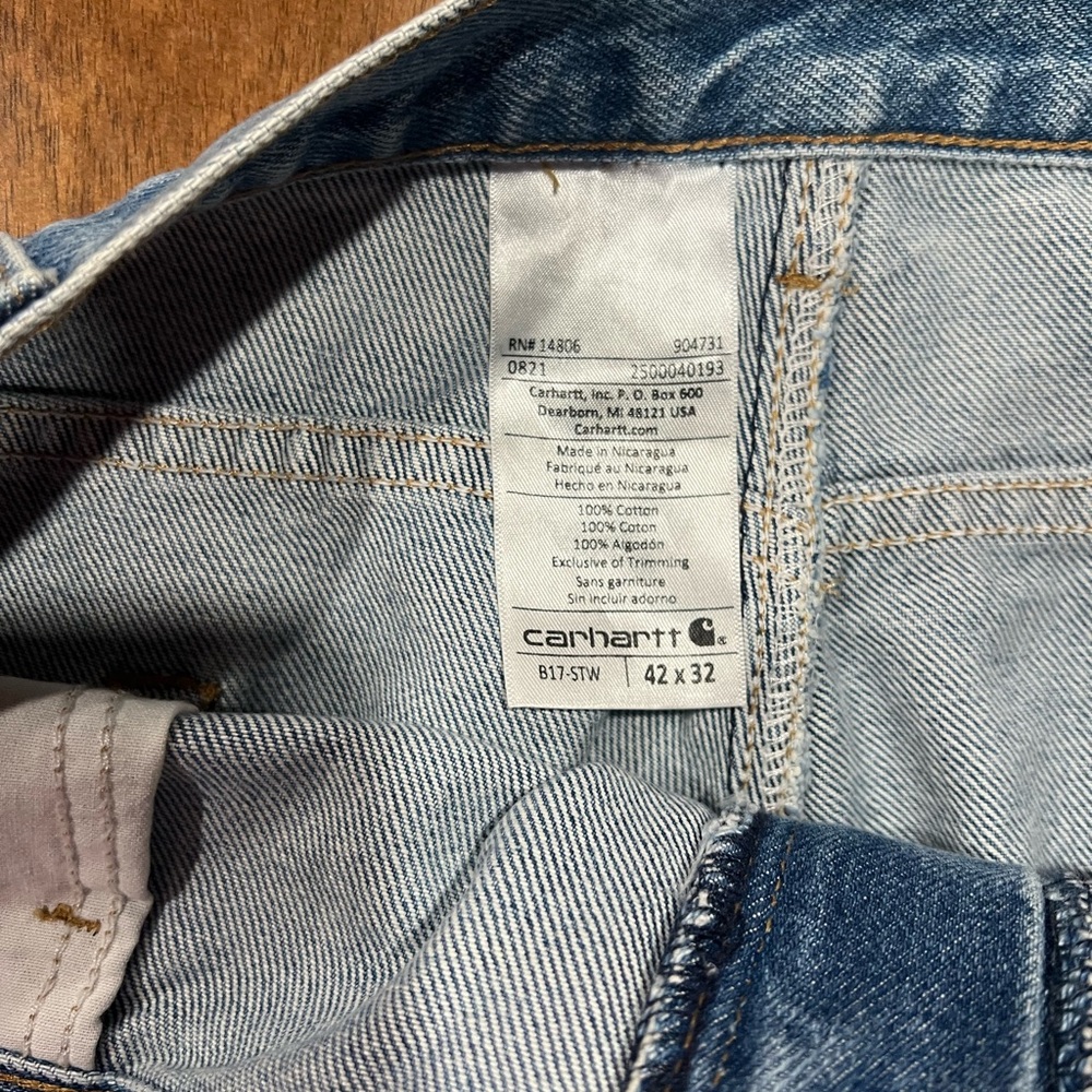 Carhartt Big/Tall Light Wash Blue Men's Relaxed Jeans - Picture 4 of 6